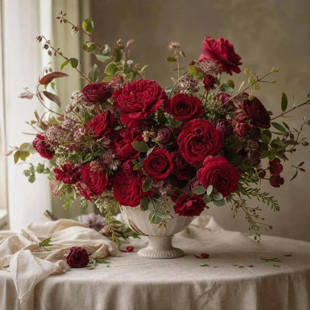 Red rose arrangement for Valentine's Day